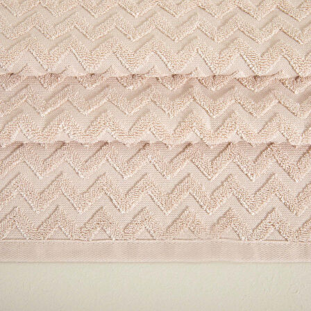 Zigzag Yüz Havlusu 50x70 cm Ekru/Bej