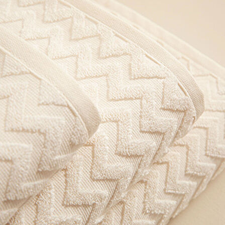 Zigzag El Havlusu 30x40 cm Ekru/Ekru