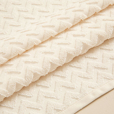 Zigzag El Havlusu 30x40 cm Ekru/Ekru