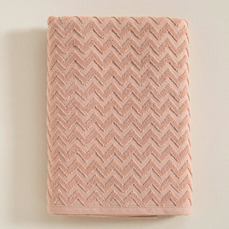 Zigzag Banyo Havlusu  70x140 cm EKRU/KOYU SOMON