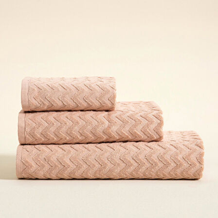Zigzag Banyo Havlusu  70x140 cm EKRU/KOYU SOMON