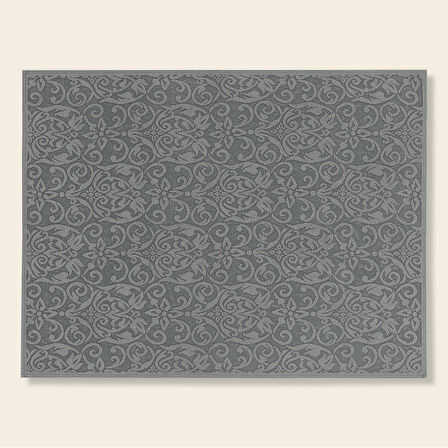 Arabesco Saf Pamuk Dekoratif Yıkamalı Halı 150x200 cm Gri