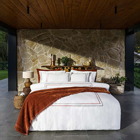 Geo Nevresim Seti Ekstra Çift Kişilik 230x220 cm Ekru