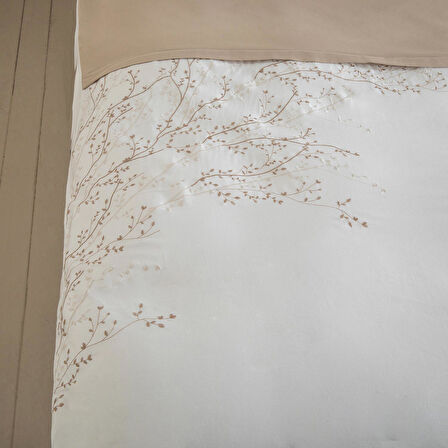 Karina Nevresim Seti Ekstra Çift Kişilik 230x220 cm Ekru