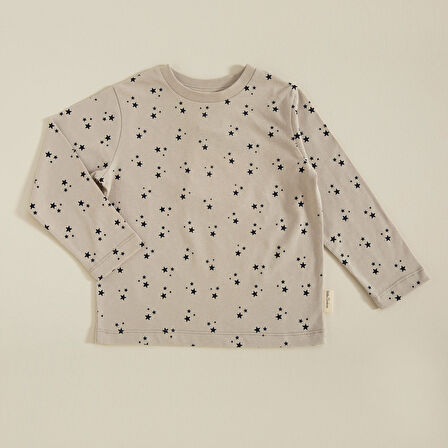 Party Baskılı Tshirt Bej