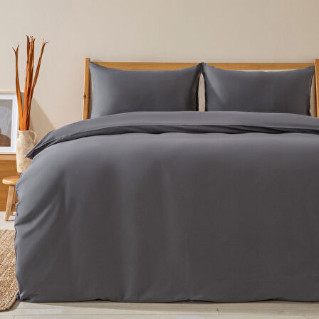 Alana Nevresim Seti King Size 230x220 cm Koyu Gri