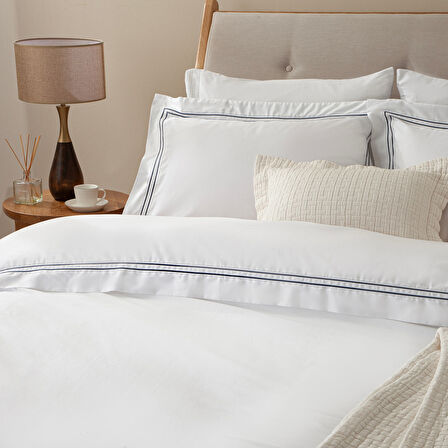 Glad Nevresim Seti 200x220 cm Beyaz/Mavi