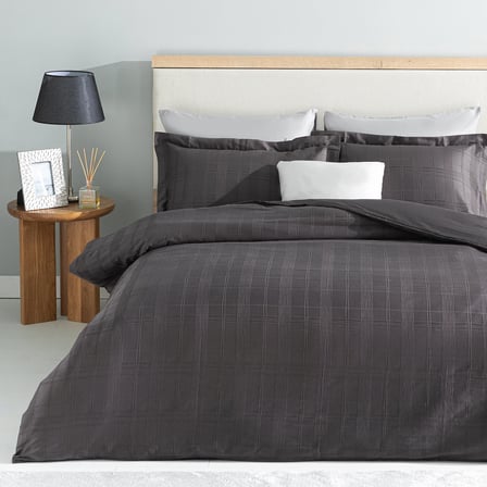 Saule %100 Pamuk King Size Nevresim Seti 230X220 Cm Antrasit