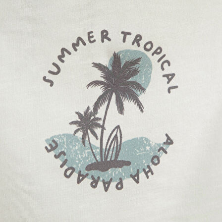 Tropic Kapüşonlu Tshirt Ekru