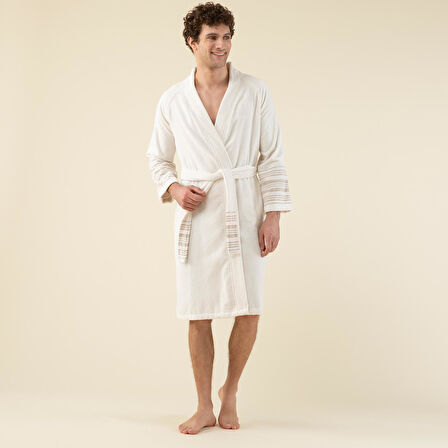 Derin Unisex Bornoz Ekru/Mango