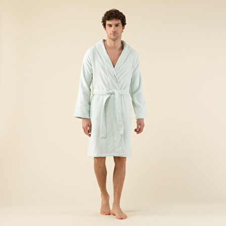 Solid Unisex Bornoz Su Yeşili