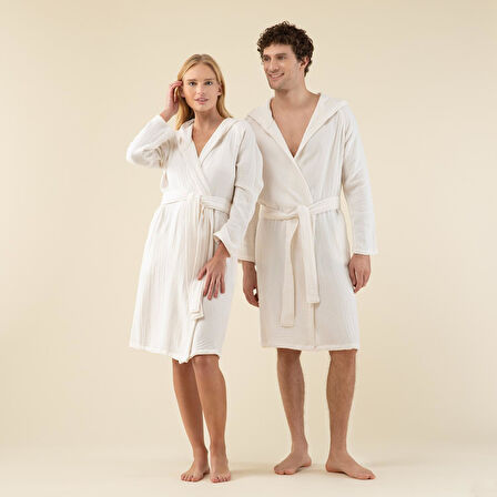 Armin Unisex Bornoz Ekru