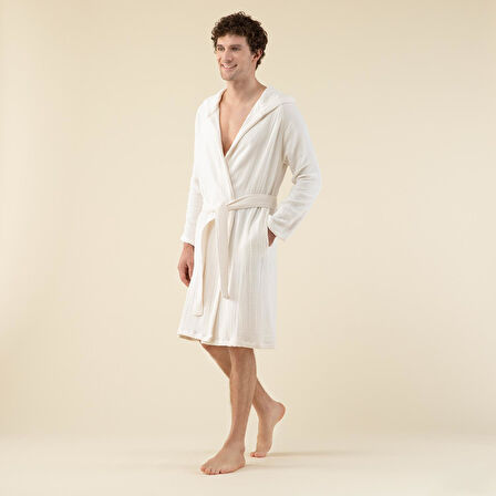 Armin Unisex Bornoz Ekru