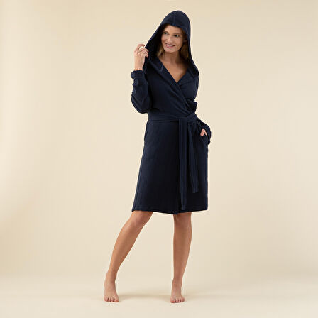 Armin Unisex Bornoz Marin Mavi