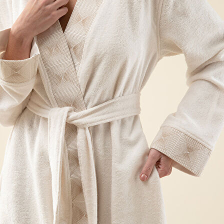 Marigold Unisex Bornoz Ekru