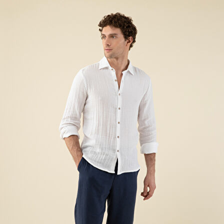 Yusi Erkek Gömlek Beyaz