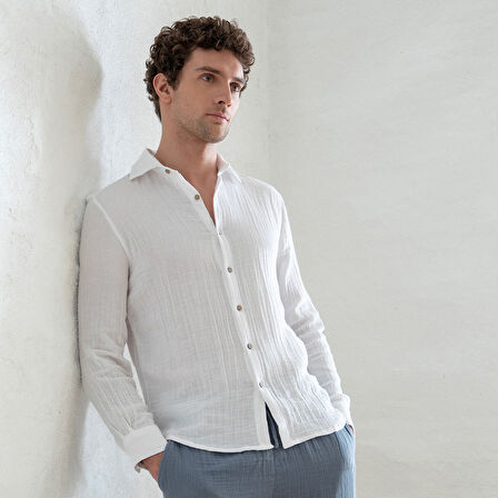 Yusi Erkek Gömlek Beyaz