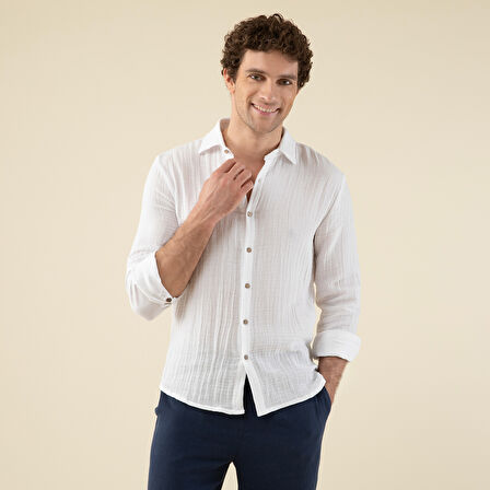 Yusi Erkek Gömlek Beyaz