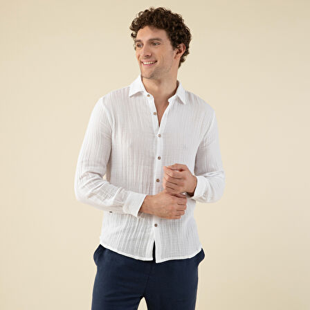 Yusi Erkek Gömlek Beyaz