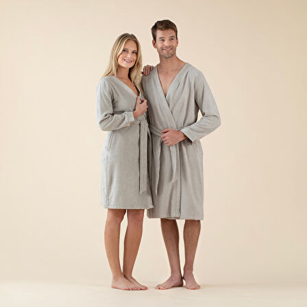 Floss Unisex Bornoz Açık Gri