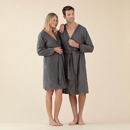 Floss Unisex Bornoz Koyu Gri