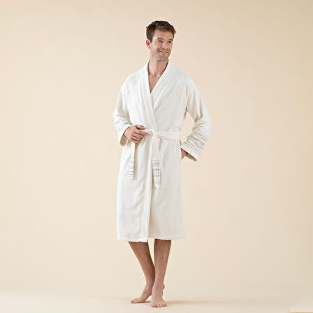 Derin Unisex Bornoz Ekru/Bej/Kahve