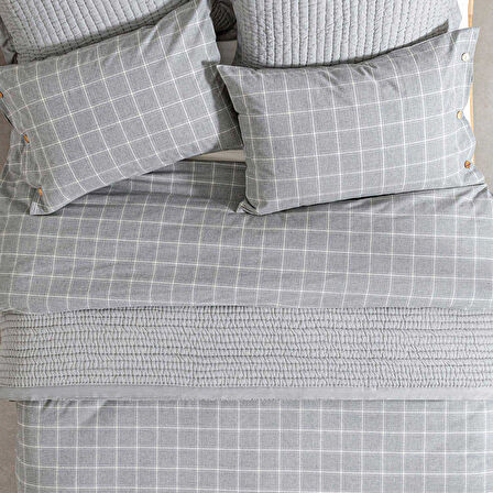 Pedrada Nevresim Seti Ekstra King Size 260x220 cm Gri