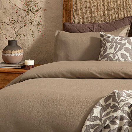 Perle Nevresim Seti 260x220 cm Kahve