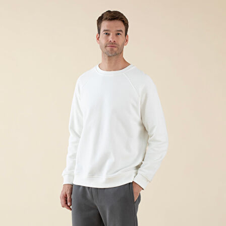 Naphte Erkek Sweatshirt Ekru