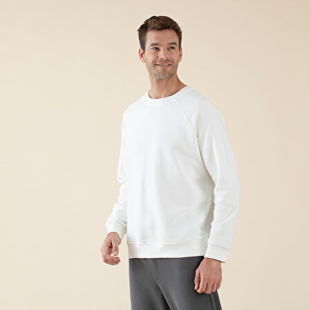 Naphte Erkek Sweatshirt Ekru