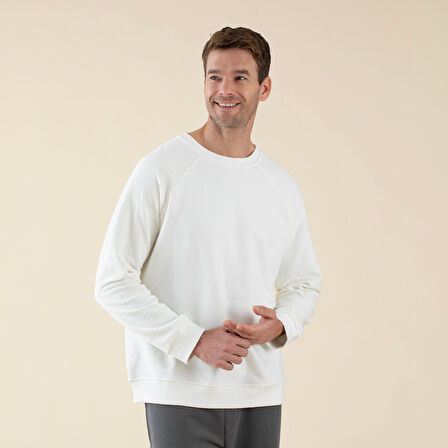 Naphte Erkek Sweatshirt Ekru