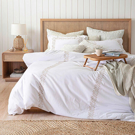 Mimoza Nevresim Seti Kıng Ekru