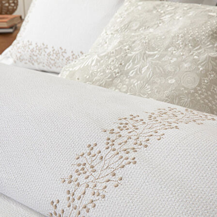 Mimoza Nevresim Seti Kıng Ekru