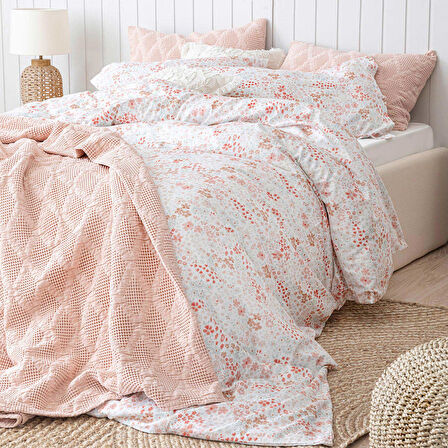 Aralıa Baskılı Nevresim Seti Double Renkli