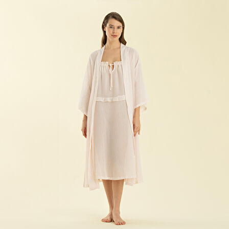 Elegant Sabahlık Beyaz/Pembe
