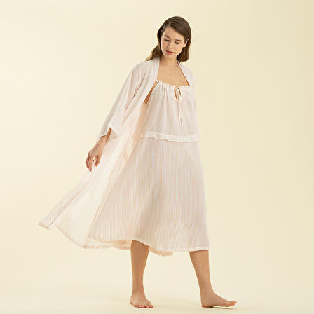 Elegant Sabahlık Beyaz/Pembe