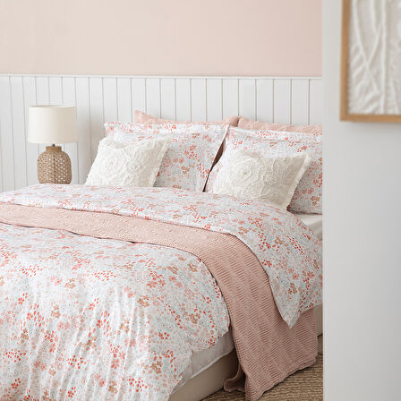 Aralıa Baskılı Nevresim Seti King Renkli