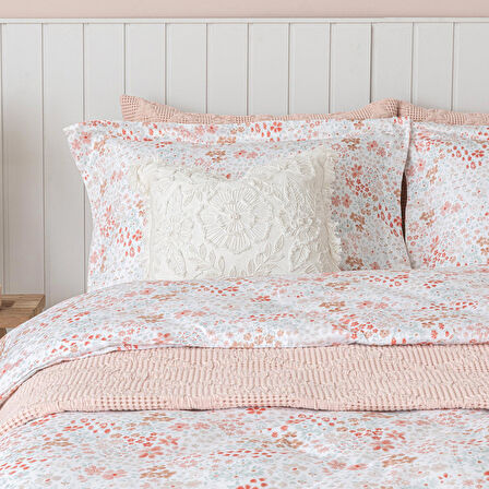 Aralıa Baskılı Nevresim Seti King Renkli