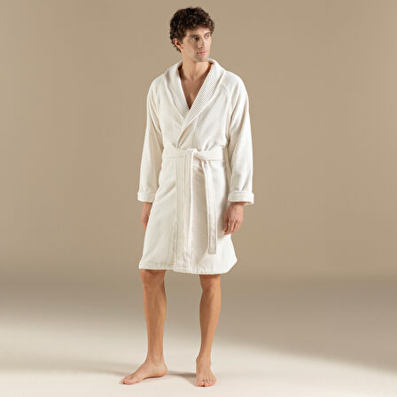 Eva Cotton Unısex Bornoz Ekru