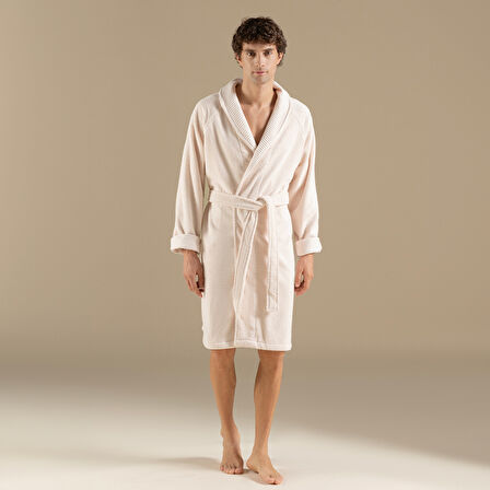 Eva Cotton Unısex Bornoz Pudra