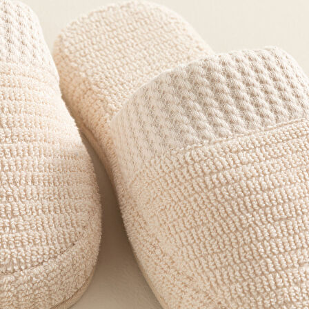 Eva Cotton Unısex Terlik Açık Bej