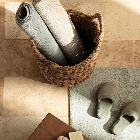 Bamboo Solid Banyo Paspası 40x60cm Açık Gri