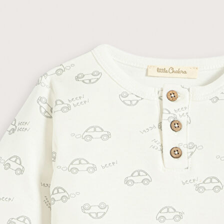 Little Driver Baskılı Body Ekru