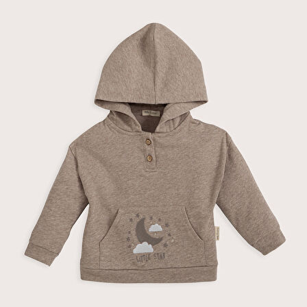 Dream Cloud Kapüşonlu Sweatshirt Bej/Melanj
