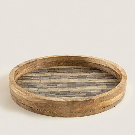 Sanian Tepsi 37 Cm Natural-Lacivert