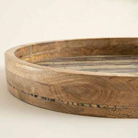 Sanian Tepsi 37 Cm Natural-Lacivert