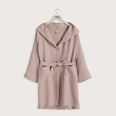 Little Basic Kapüşonlu Bornoz Pembe