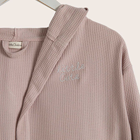 Little Basic Kapüşonlu Bornoz Pembe