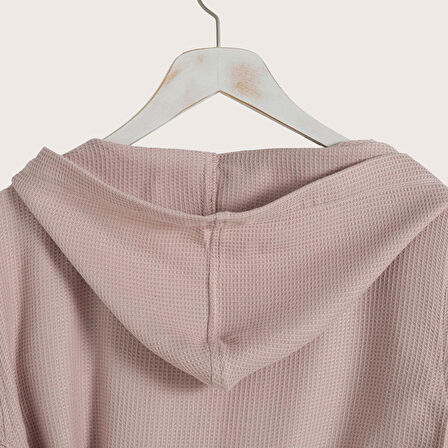 Little Basic Kapüşonlu Bornoz Pembe