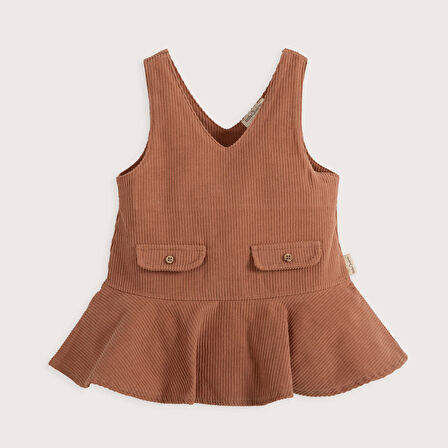 Woodland Kadıfe Elbise Kahve